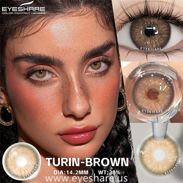 Lisslune Turin Brown 14.2mm 1 Pair | 1 Year
