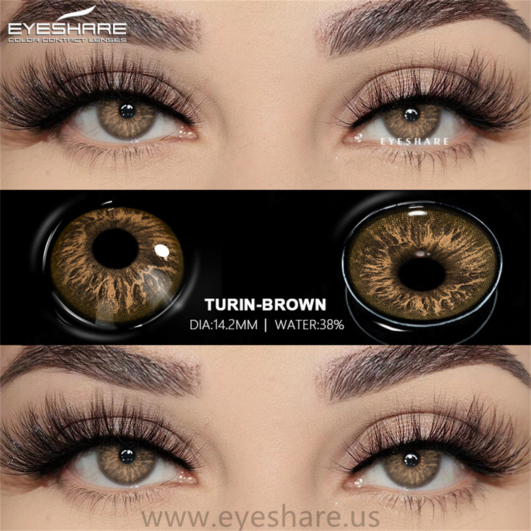 Lisslune Turin Brown 14.2mm 1 Pair | 1 Year
