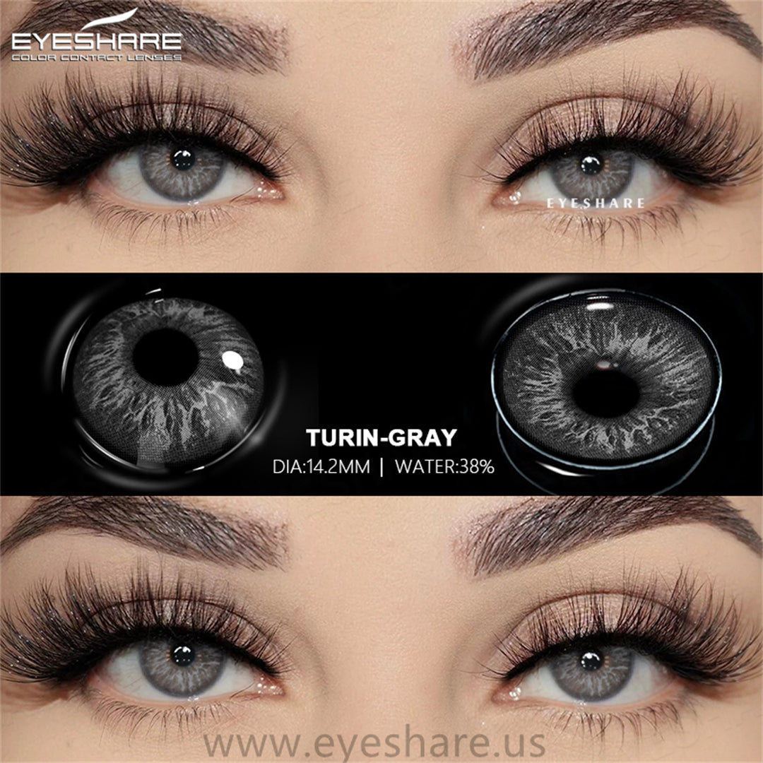 Lisslune Turin Gray 14.2mm 1 Pair | 1 Year