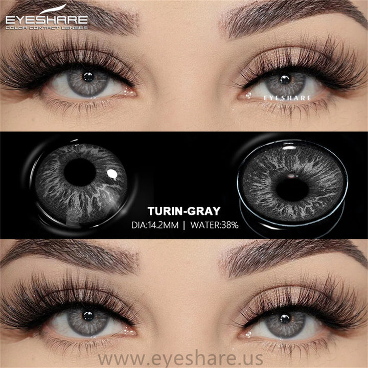 Lisslune Turin Gray 14.2mm 1 Pair | 1 Year