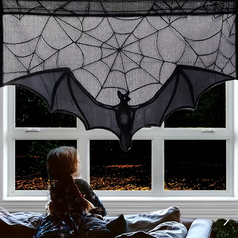 Lisslune | Black Lace Table Runner – Halloween Decoration for Spooky Tables