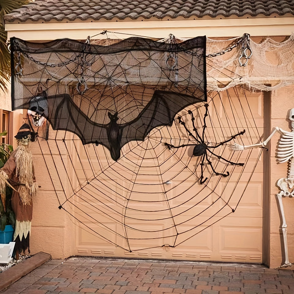 Lisslune | Black Lace Table Runner – Halloween Decoration for Spooky Tables