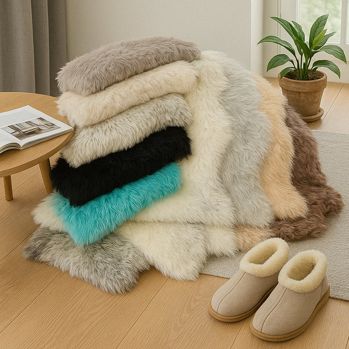 Lisslune | CozyVacht Mini-Rug – Soft Synthetic Fur Carpet of 90x60 cm in Various Colors