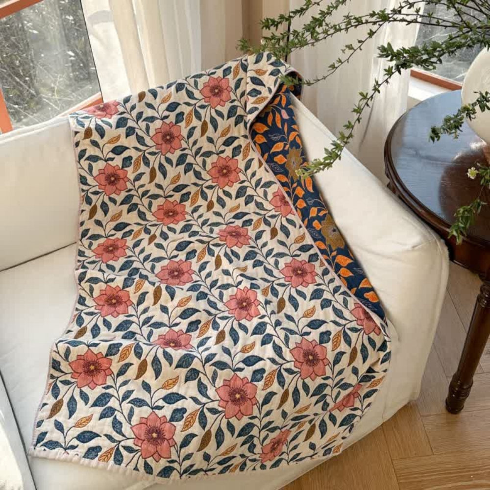 Lisslune | Tavira Floral Leaf Cotton Bath Towel
