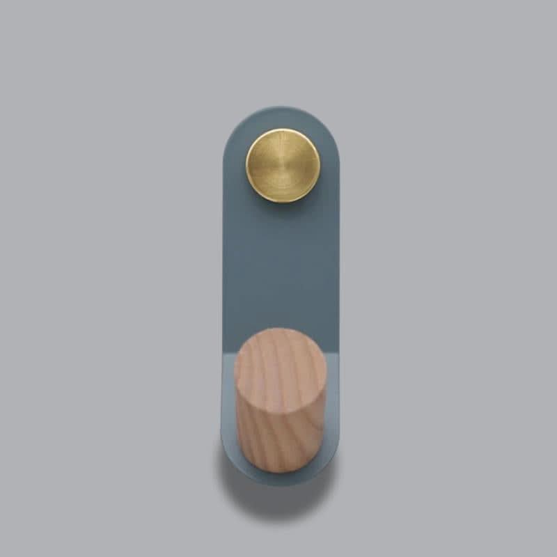 Lisslune | Scandinavian Pastel Wall Hook with Oak & Brass