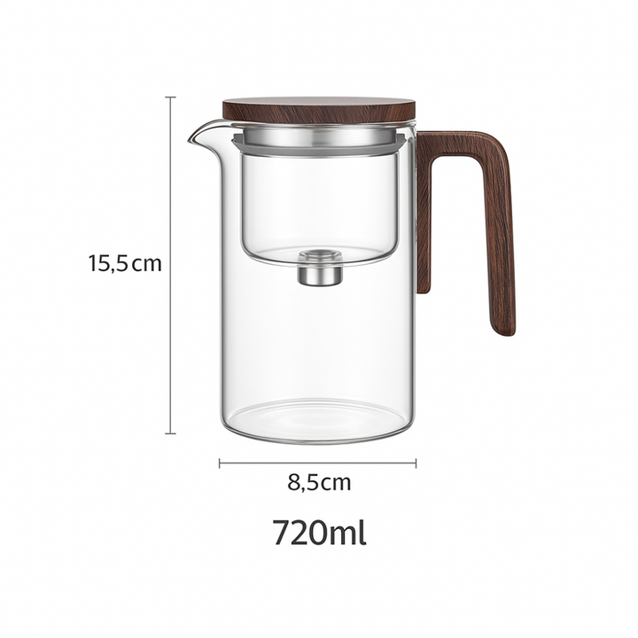 Lisslune | Clarity Glass Teapot with Built-in Infuser – Heat-Resistant Tea Brewer for Loose Leaf Teas