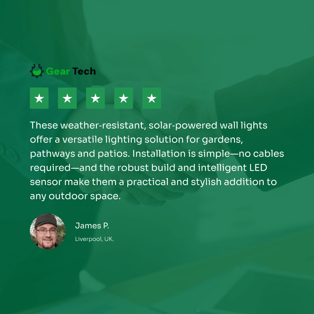 Lisslune | Wireless LED Solar Wall Lights - Outdoor Garden Lighting for Pathways & Patios, Energy-Efficient & Weather-Resistant