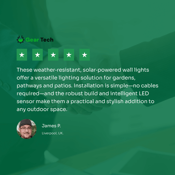 Lisslune | Wireless LED Solar Wall Lights - Outdoor Garden Lighting for Pathways & Patios, Energy-Efficient & Weather-Resistant