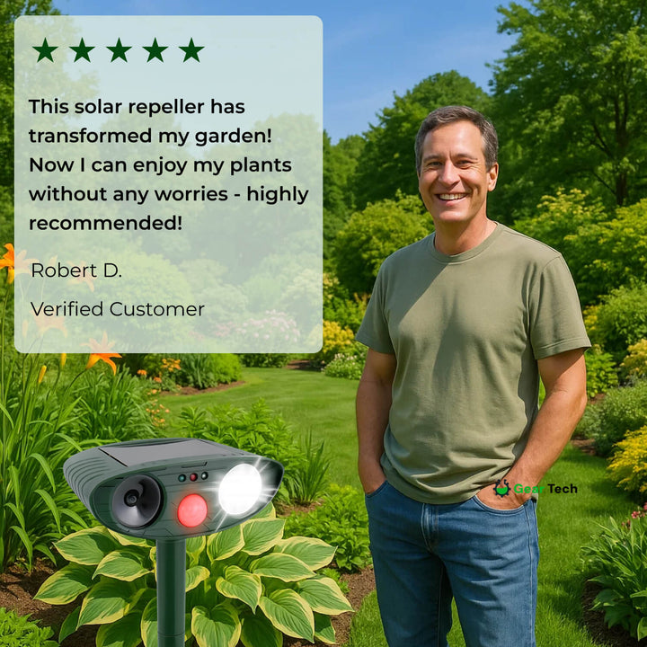 Lisslune | Solar-Powered Ultrasonic Deer Repeller - Effective Deer Deterrent for Gardens & Yards in 48 Hours