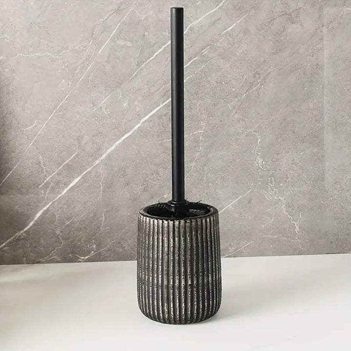 Lisslune | Textured Ceramic Toilet Brush Holder Set