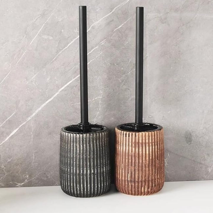Lisslune | Textured Ceramic Toilet Brush Holder Set