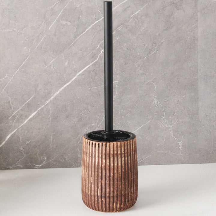 Lisslune | Textured Ceramic Toilet Brush Holder Set