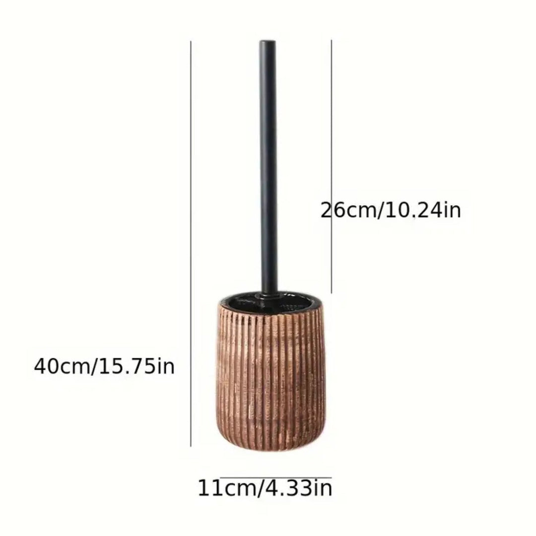 Lisslune | Textured Ceramic Toilet Brush Holder Set
