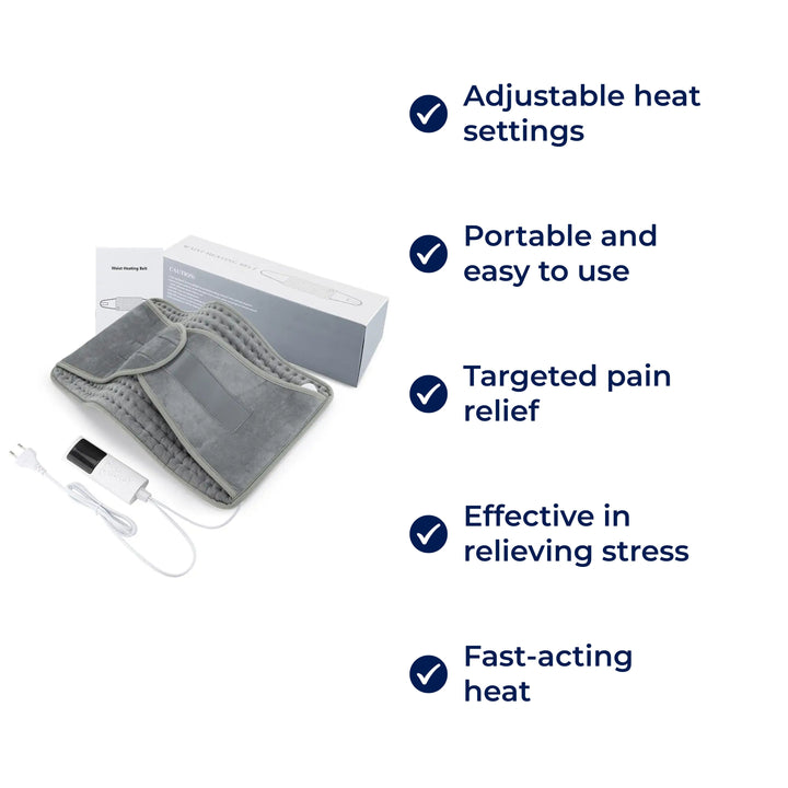 Lisslune | Portable Heated Pads Pad for Back Pain, Muscle and Joint Pain Relief – Adjustable Heat for Cramps and Stress