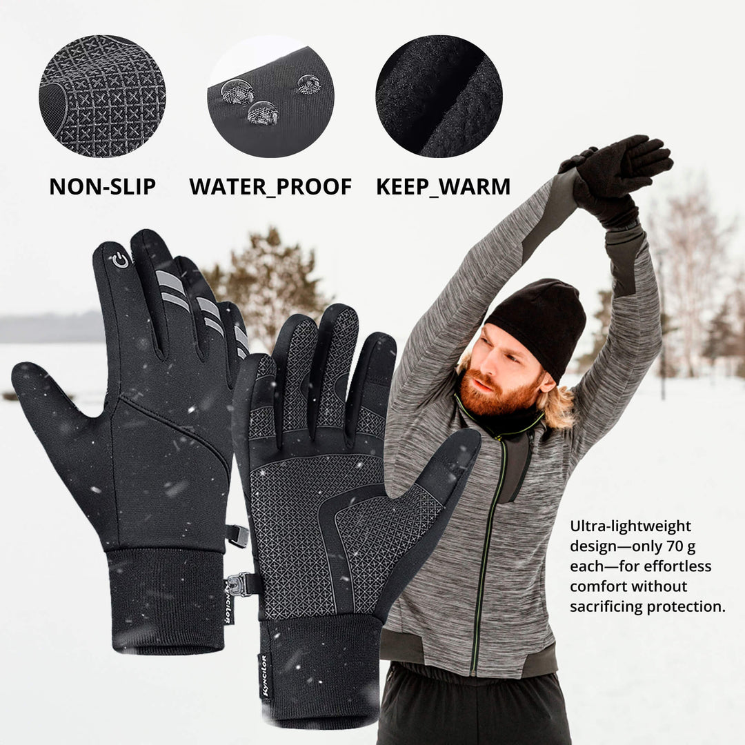 Lisslune | Thermal Winter Cycling Gloves UK | Waterproof, Windproof & Touchscreen Warm Running Gloves for Men & Women