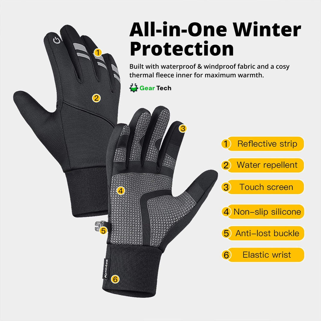 Lisslune | Thermal Waterproof Work Gloves – Durable Non-Slip Winter Gloves with Touchscreen for Outdoor Work UK