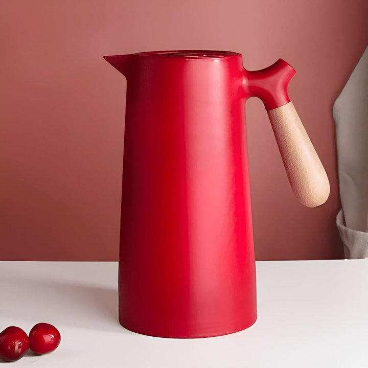 Lisslune | Thermora – Insulated Carafe with Wooden Handle | Stylish Vacuum Flask for Hot & Cold Drinks