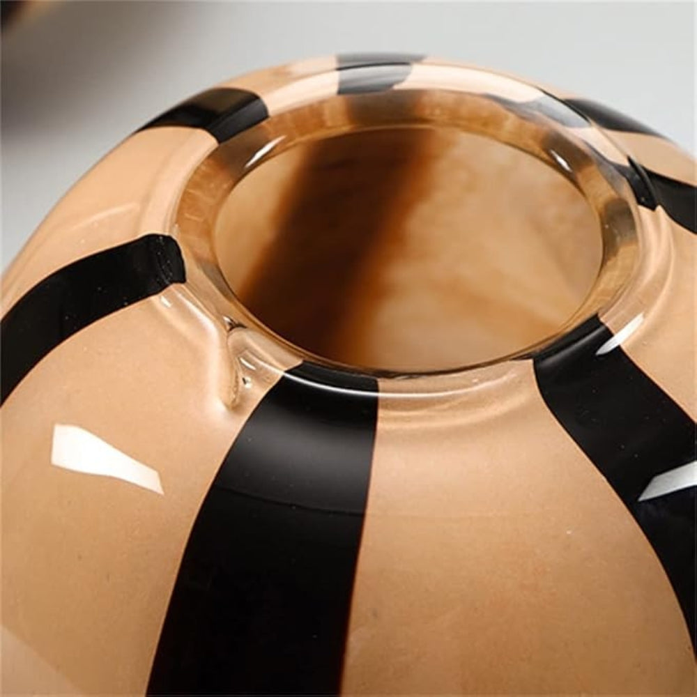 Lisslune | Thurid Glass Striped Pumpkin Vase