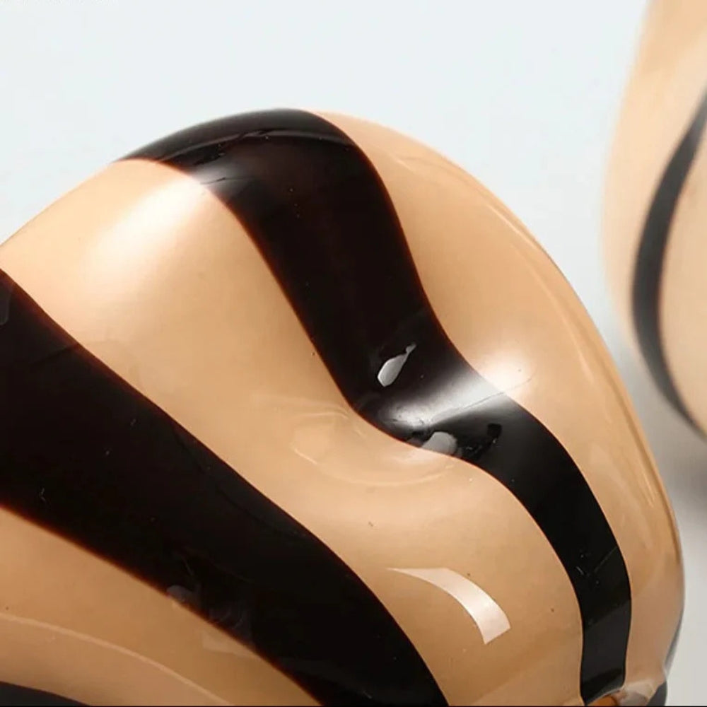 Lisslune | Thurid Glass Striped Pumpkin Vase