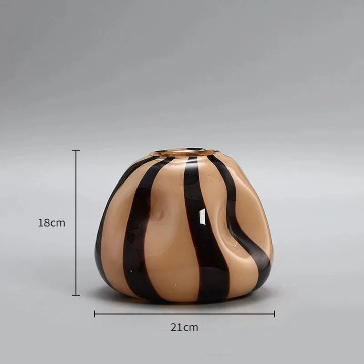 Lisslune | Thurid Glass Striped Pumpkin Vase