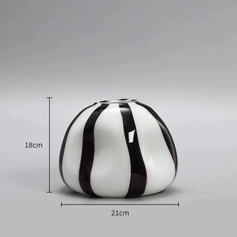 Lisslune | Thurid Glass Striped Pumpkin Vase