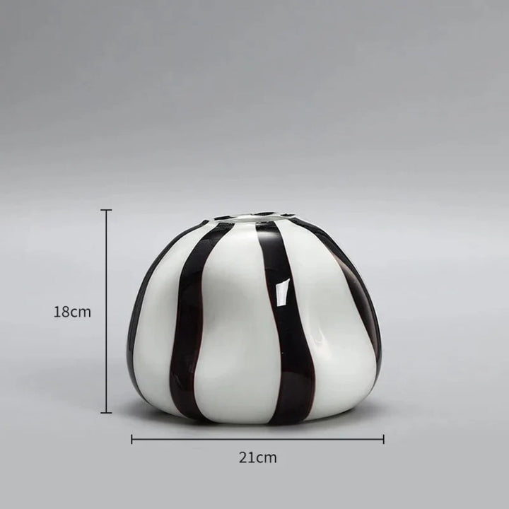 Lisslune | Thurid Glass Striped Pumpkin Vase
