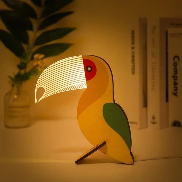 Lisslune | Animal LED Night Light Wooden Acrylic Table USB Lights