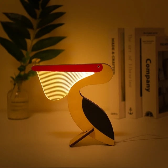 Lisslune | Animal LED Night Light Wooden Acrylic Table USB Lights
