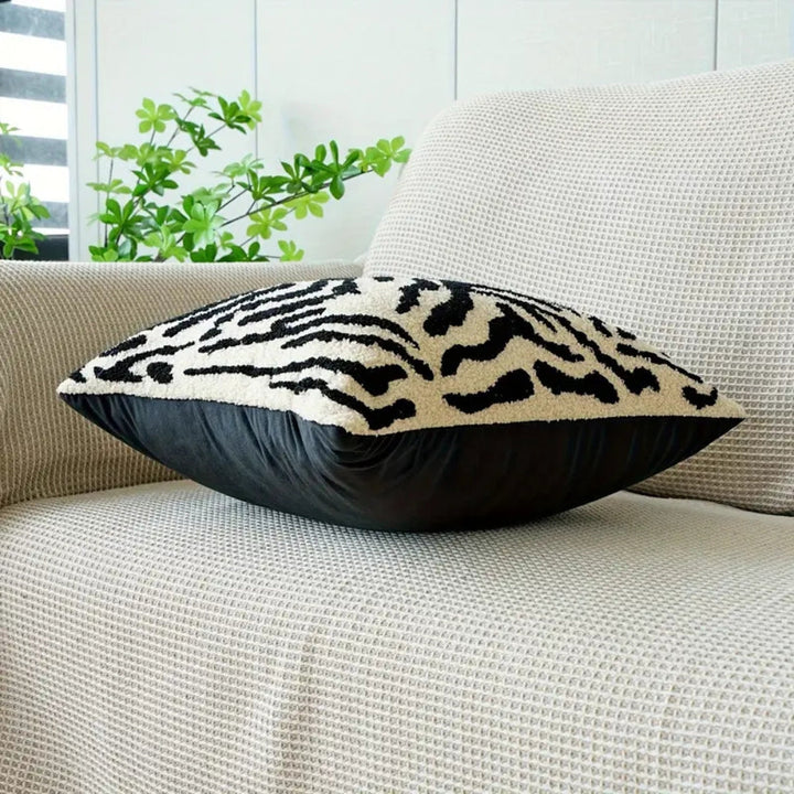 Lisslune | White Tiger Stripe Cushion Cover