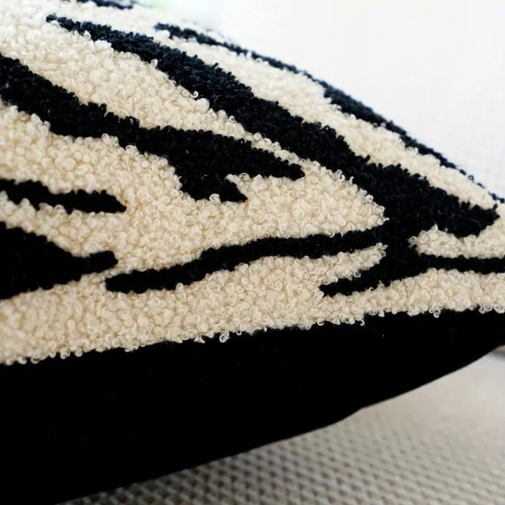 Lisslune | White Tiger Stripe Cushion Cover