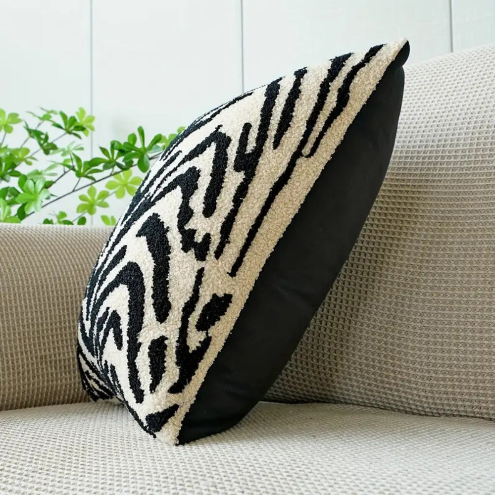 Lisslune | White Tiger Stripe Cushion Cover