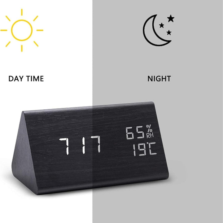 Lisslune | Elora Wooden LED Alarm Clock Digital Display