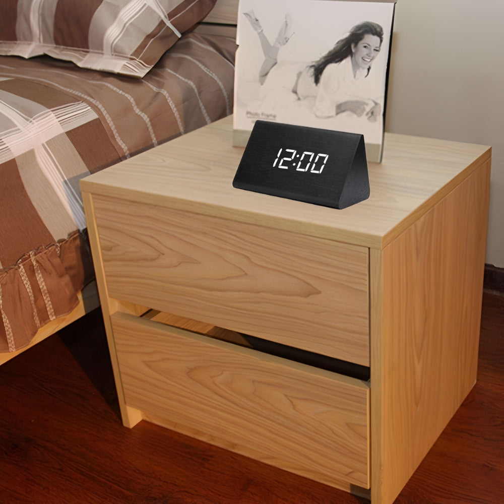 Lisslune | Elora Wooden LED Alarm Clock Digital Display