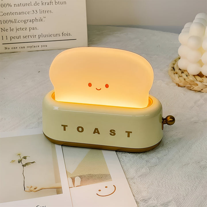 Lisslune | TinyToast Table Lamp – Portable Toaster-Shaped Night Light with Dimmable LED & USB Port