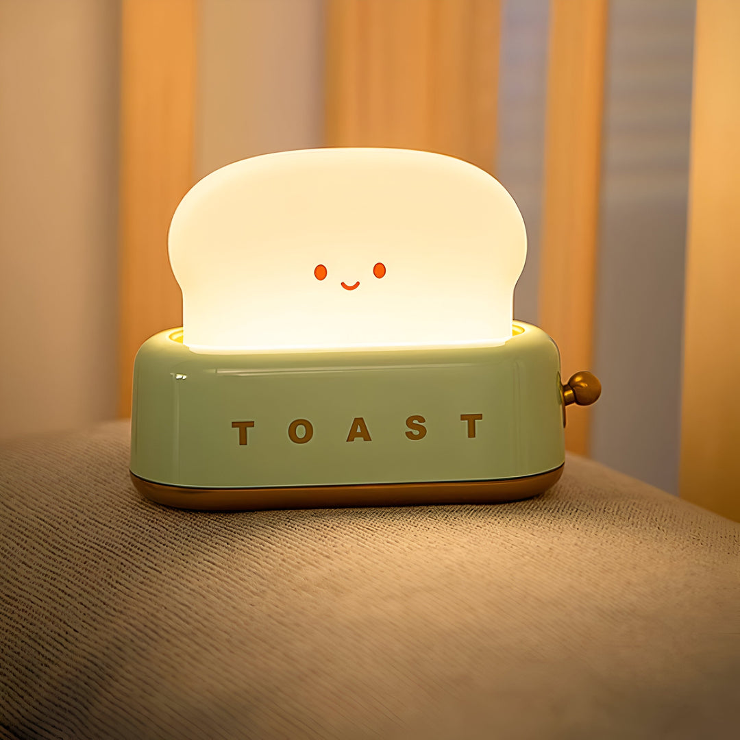 Lisslune | TinyToast Table Lamp – Portable Toaster-Shaped Night Light with Dimmable LED & USB Port