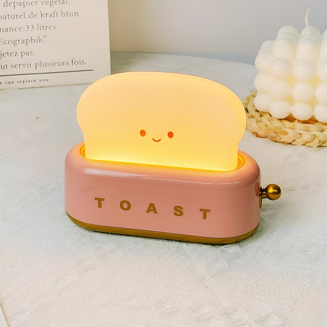 Lisslune | TinyToast Table Lamp – Portable Toaster-Shaped Night Light with Dimmable LED & USB Port