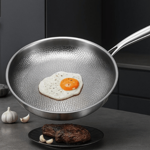 Lisslune | Titanium Pan – Forged Titanium Frying Pan Without Coating, Scratch Resistant and Heat Resistant