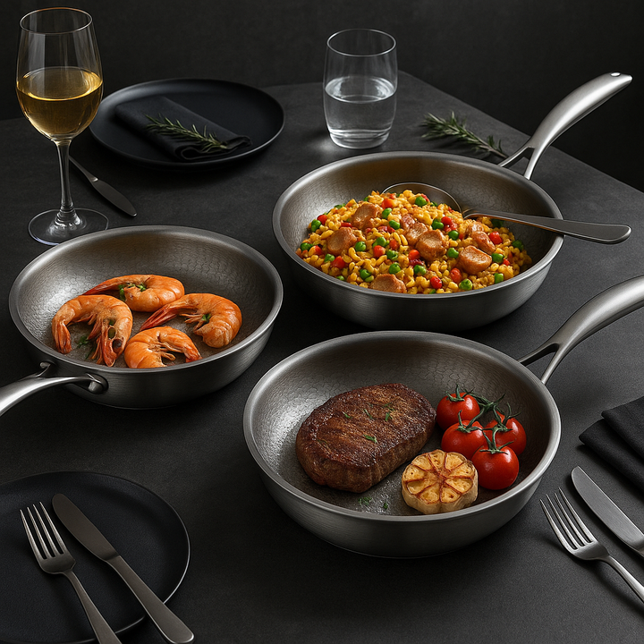 Lisslune | Titanium Pan – Forged Titanium Frying Pan Without Coating, Scratch Resistant and Heat Resistant