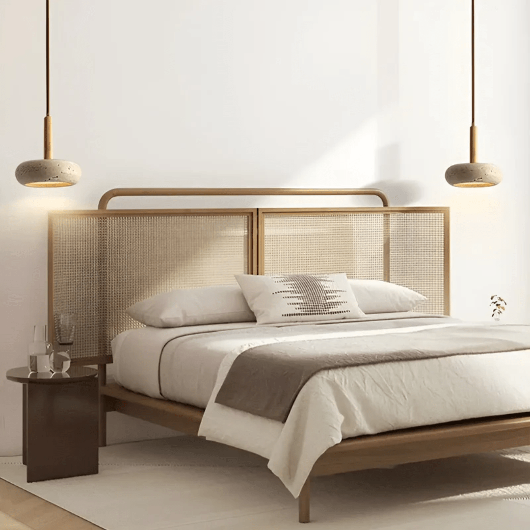 Lisslune | LED Retro Ceiling Light made of Stone & Wood