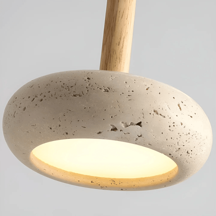 Lisslune | LED Retro Ceiling Light made of Stone & Wood
