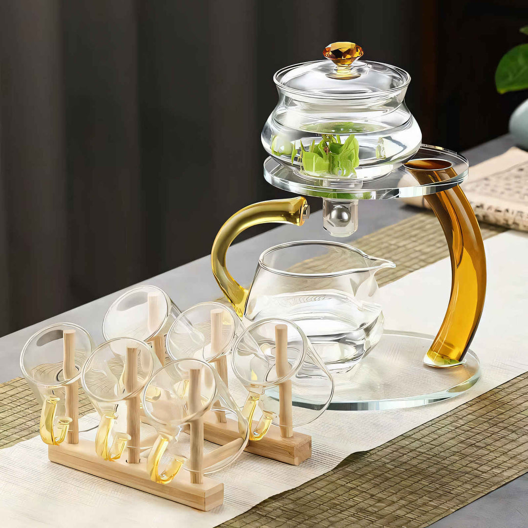 Lisslune | TranquiliTea – Magnetic Glass Infuser Teapot for Enhanced Flavour & Wellness