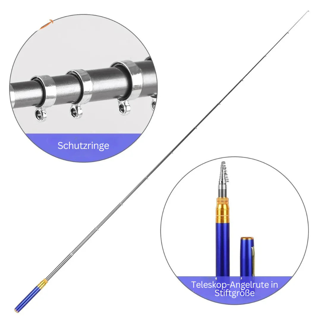 Lisslune | Compact Fishing Set with Telescopic Rod – Portable Fishing Rod for On-the-Go