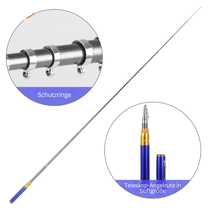 Lisslune | Compact Fishing Set with Telescopic Rod – Portable Fishing Rod for On-the-Go