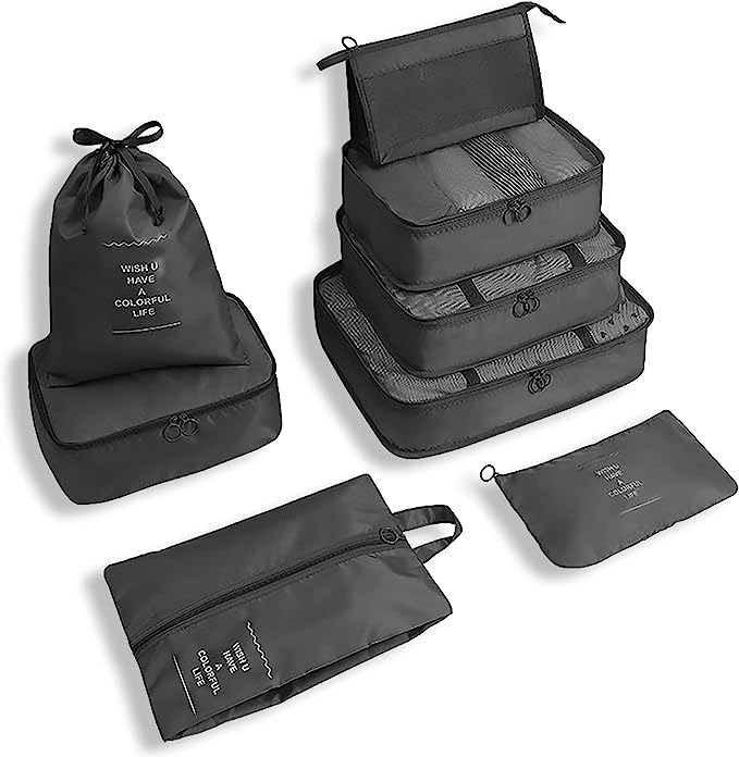 Lisslune | Easy-Pack Travel Cubes | 8-Piece Set for Organized Packing & Hassle-Free Travel
