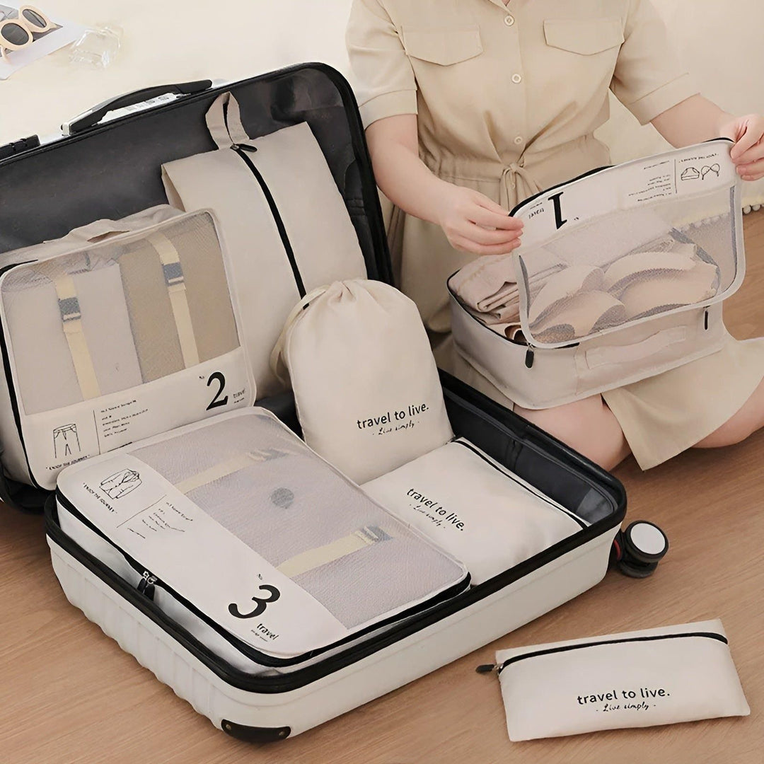 Lisslune | 7-Piece Travel Packing Cube Set – Lightweight Compression Travel Organiser Bags for Suitcase & Luggage