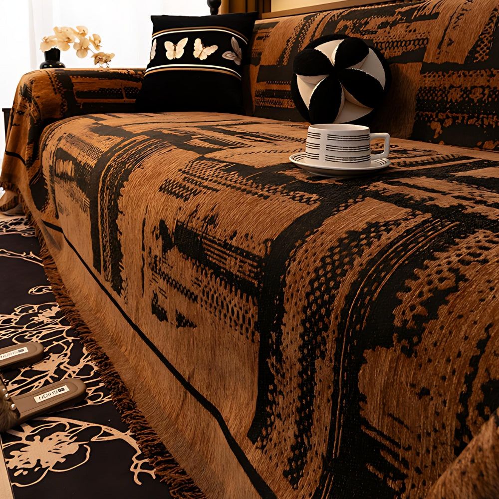 Lisslune | Tribal Geometric Chenille Sofa Cover