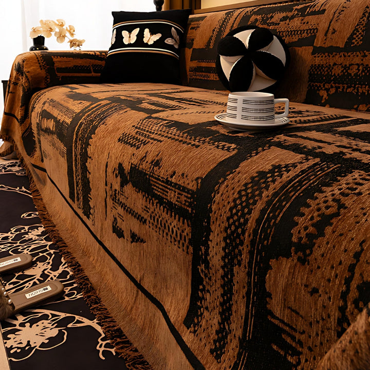 Lisslune | Tribal Geometric Chenille Sofa Cover