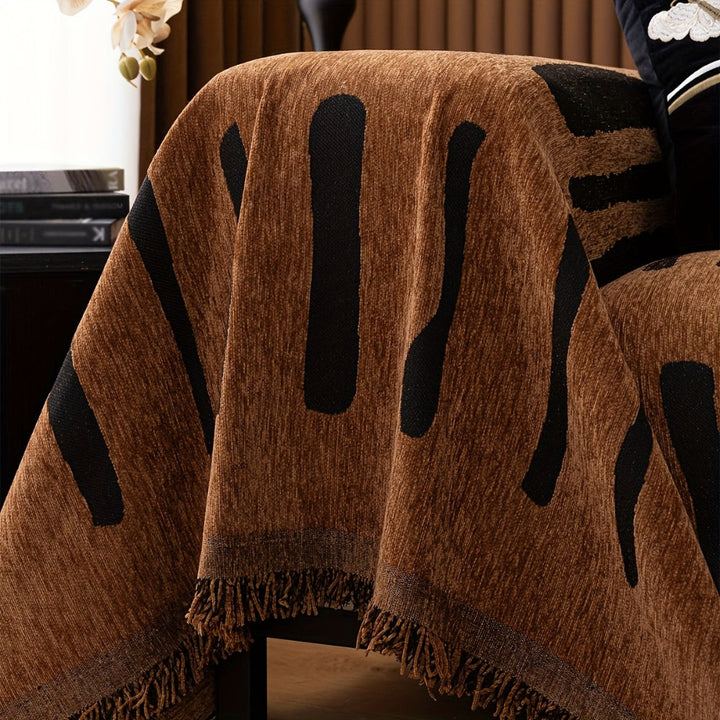 Lisslune | Tribal Geometric Chenille Sofa Cover