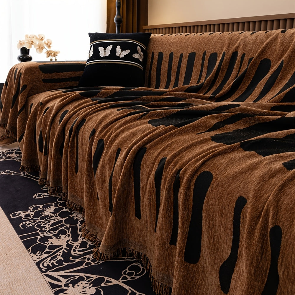 Lisslune | Tribal Geometric Chenille Sofa Cover