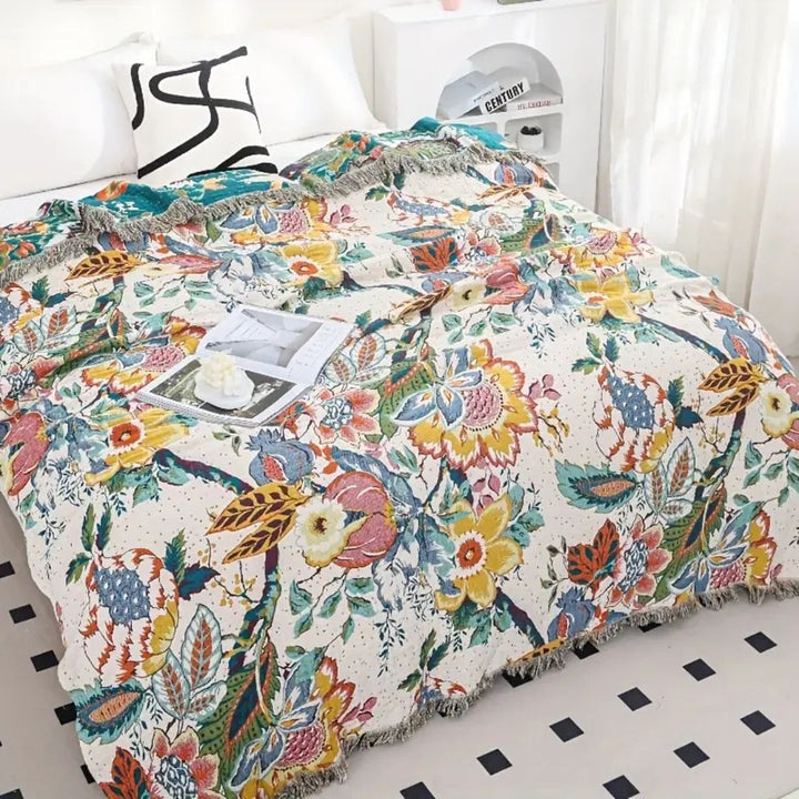 Lisslune | Tropical Bloom Cotton Blanket